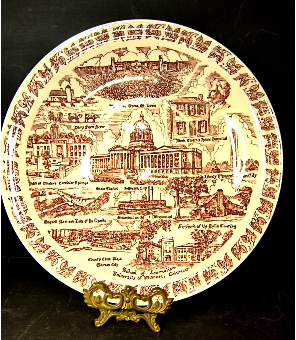 1922.  Vernon Kilns Vintage Missouri  Commemorative Plate 10 Inch